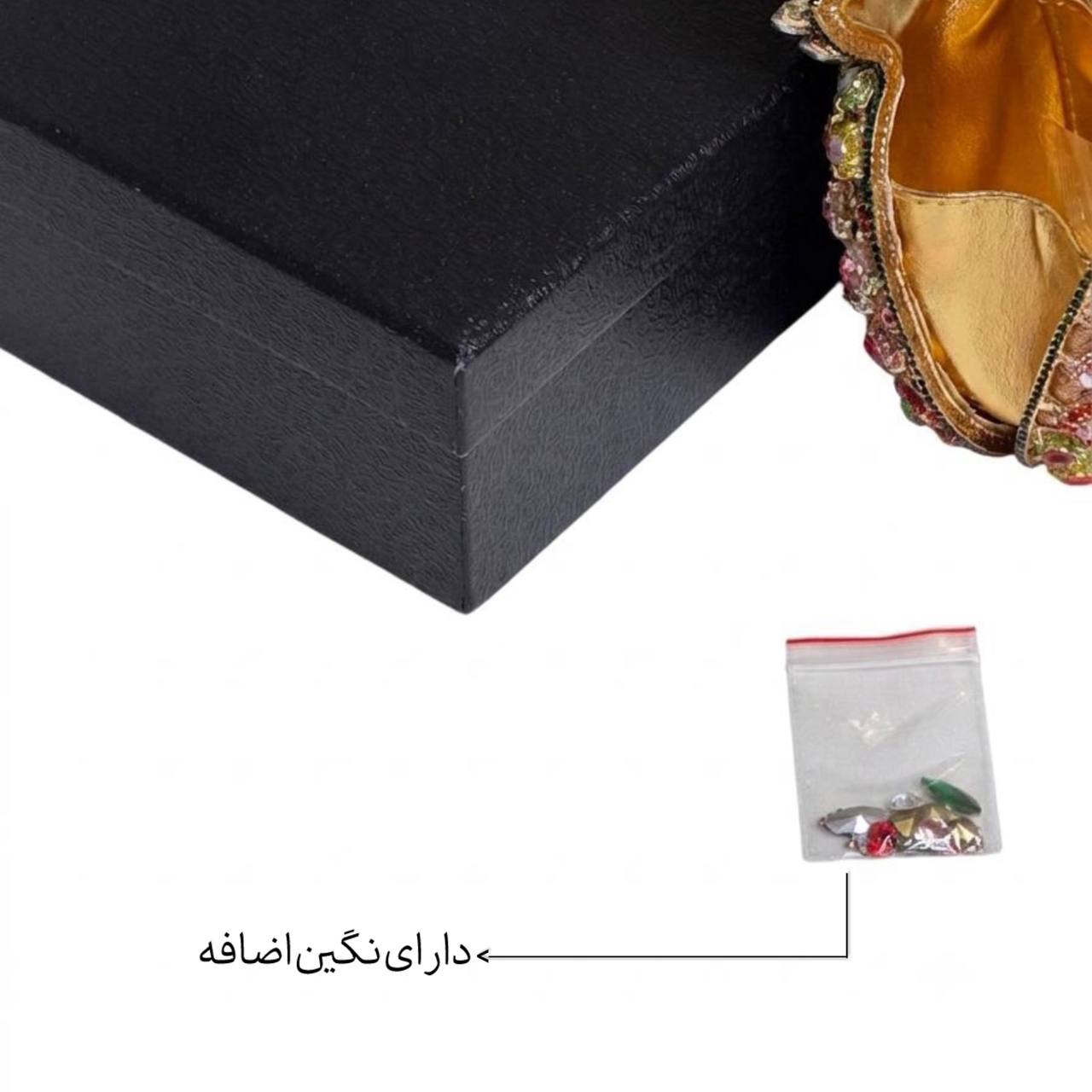 کیف شب زنانه مدل آناناس Premium | فول نگین | بند زنجیری | وارداتی - تصویر 8